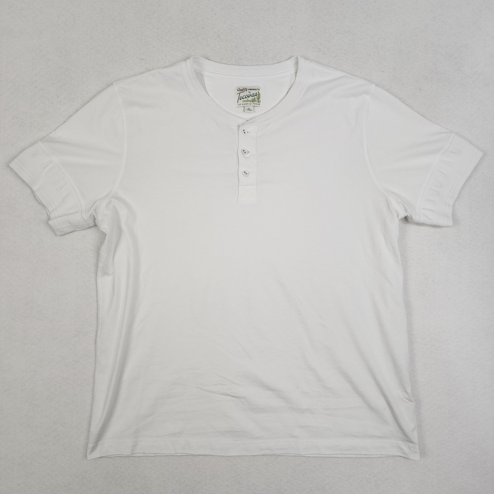 Tecovas Standard Issue Henley T-Shirt Mens XL White Short Sleeve Everyday Wear